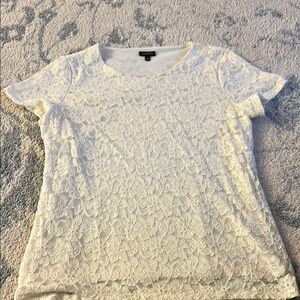 Talbots Elegant Ivory Lace Top size medium, lined